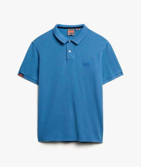 Superdry Vint Destroy Polo Tee Shirt Blue